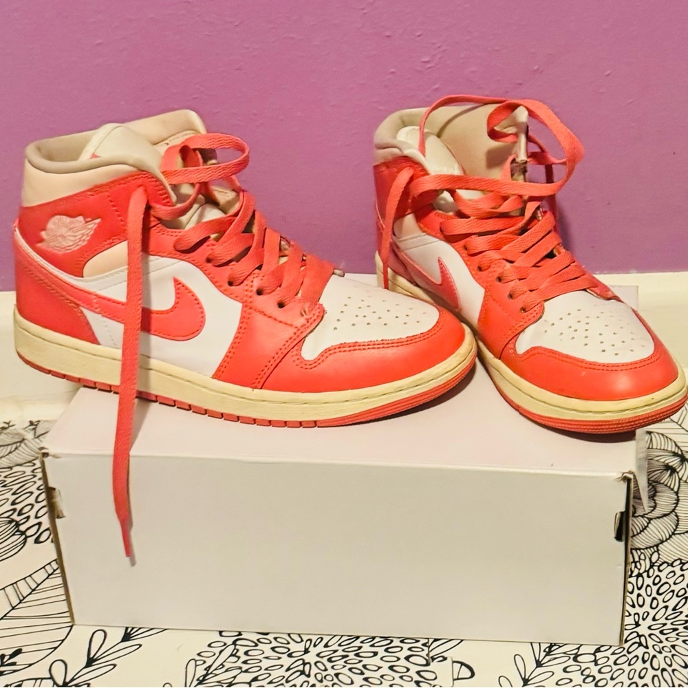 Nike Air Jordan High Top Sneakers - Red and White